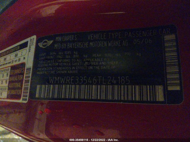 WMWRE33546TL24185 Mini Cooper Hardtop S