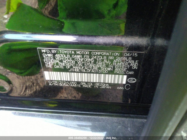 Продаж на аукціоні авто 2015 Lexus Gs 350, vin: JTHBE1BL0FA013100, номер лоту: 35456200