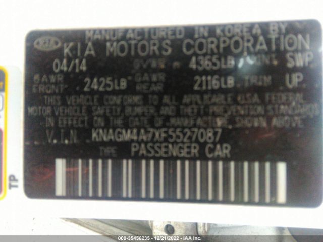 KNAGM4A7XF5527087 KIA Optima Lx