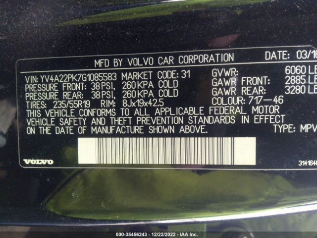 YV4A22PK7G1085583 Volvo Xc90 T6 Momentum