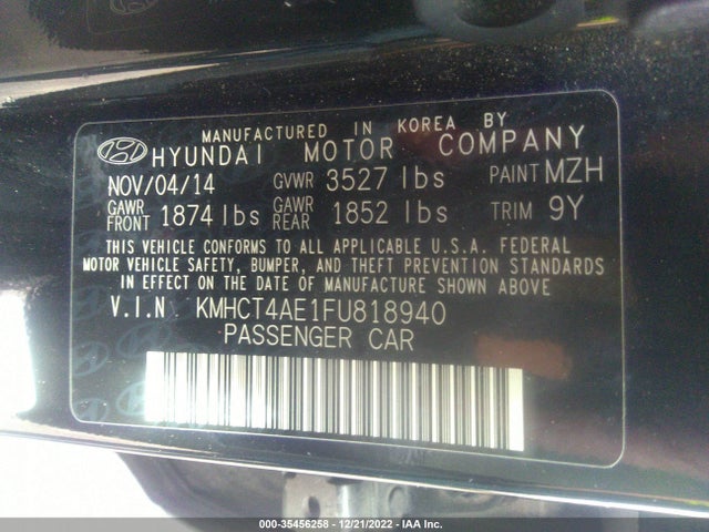 Hyundai ACCENT GLS 2015 KMHCT4AE1FU818940 Image 9