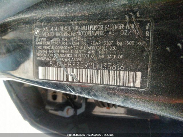 5UXFB33592LH33616 BMW X5 4.4I