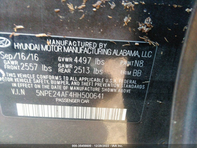 Hyundai SONATA SE 2017 5NPE24AF4HH500641 Image 9