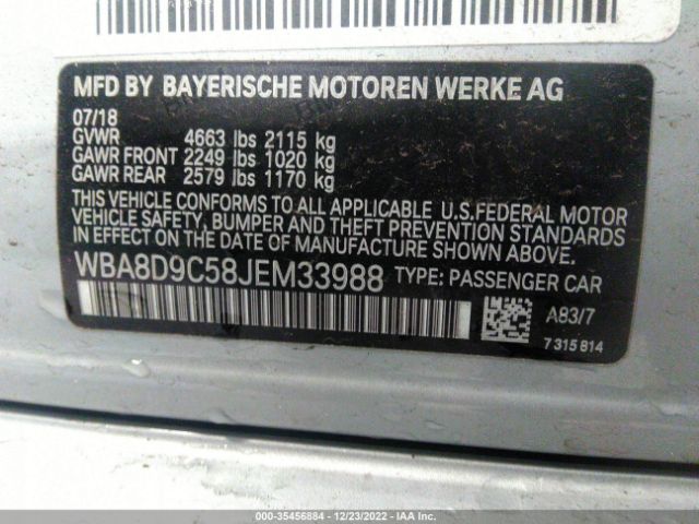 WBA8D9C58JEM33988 BMW 3 Series 330i Xdrive