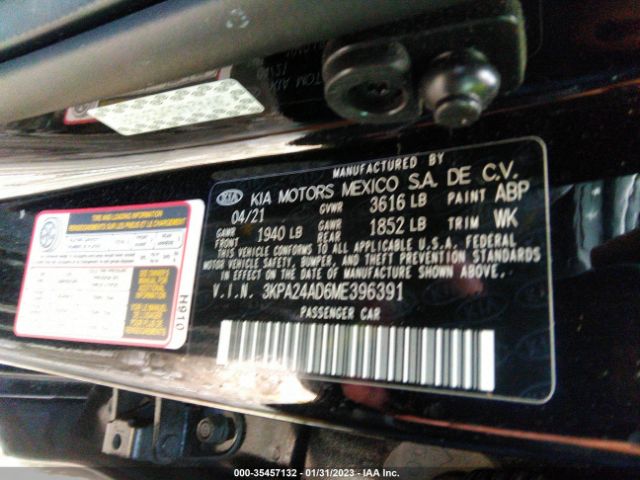 3KPA24AD6ME396391 KIA RIO LX