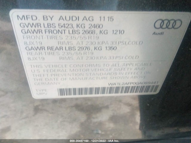 WA1L2AFP0GA089441 Audi Q5 Premium Plus