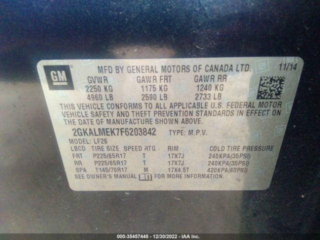 2GKALMEK7F6203842 GMC Terrain Sle