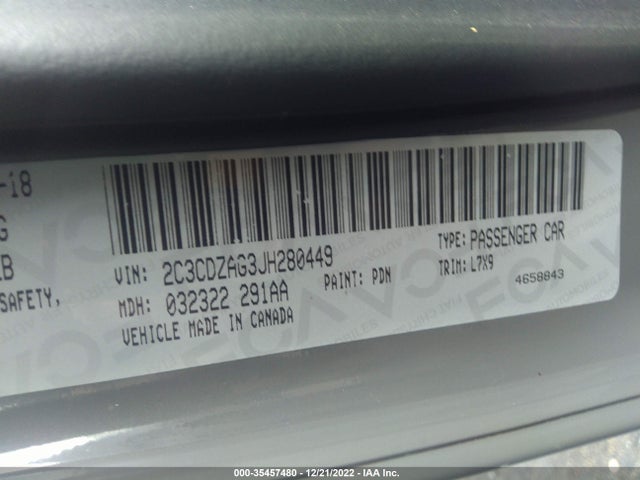 Dodge Challenger Sxt 2018 2C3CDZAG3JH280449 Image 10