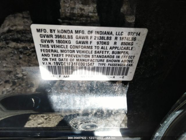 19VDE1F31FE001547 Acura ILX