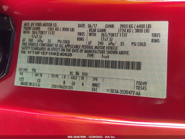 1FTMF1EF1HKE40828 Ford F-150 Xl/xlt