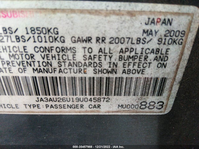 JA3AU26U19U045872 Mitsubishi LANCER ES