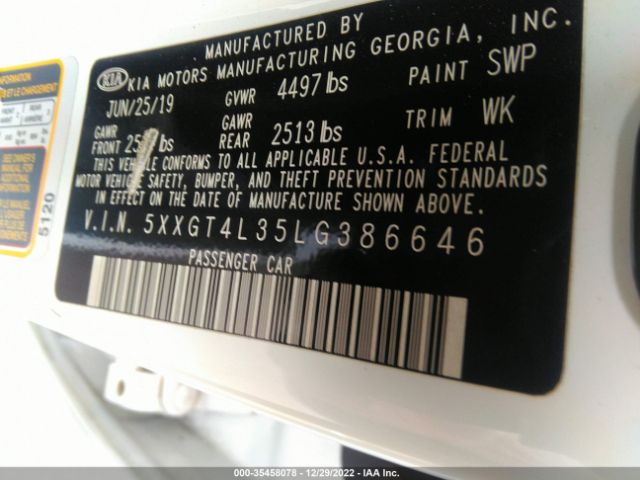 5XXGT4L35LG386646 KIA Optima Lx