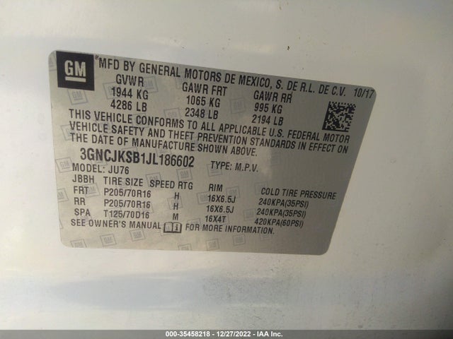 Chevrolet TRAX LS 2018 3GNCJKSB1JL186602 Image 11