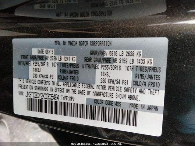 2019 Mazda CX-9, VIN: JM3TCBCY2K0305494