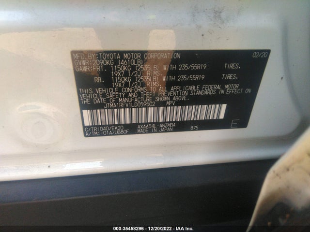 Toyota Rav4 Xle Premium 2020 JTMA1RFV1LD059502 Image 11