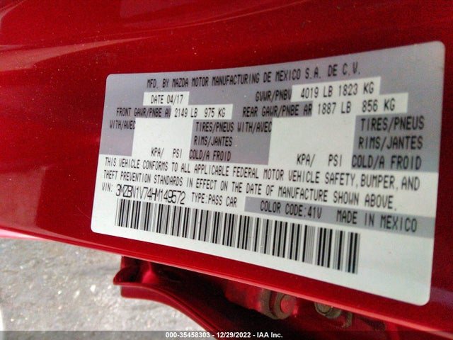2017 Mazda 3, VIN: 3MZBN1V74HM149572