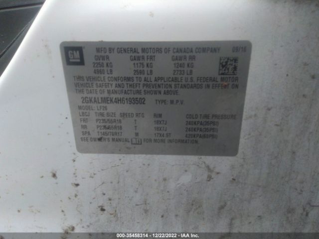 2GKALMEK4H6193502 GMC Terrain Sle