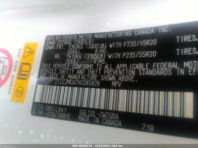 2T2ZZMCA7HC085828 Lexus Rx Rx 350