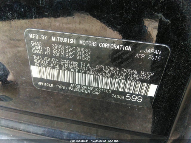 JA32U2FU4FU021100 Mitsubishi LANCER ES