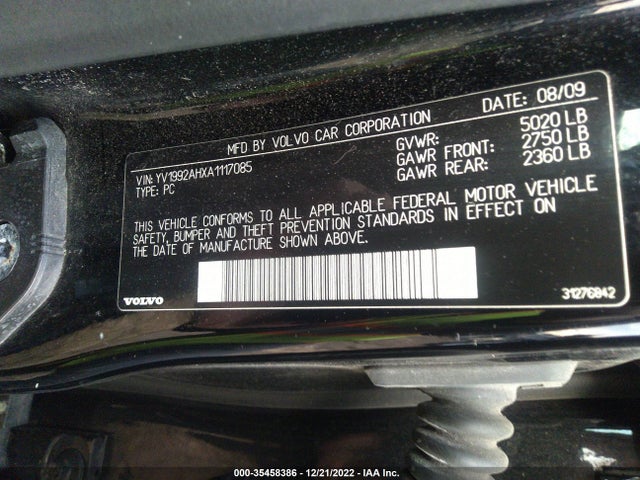 Volvo S80 I6 Turbo 2010 YV1992AHXA1117085 Image 10
