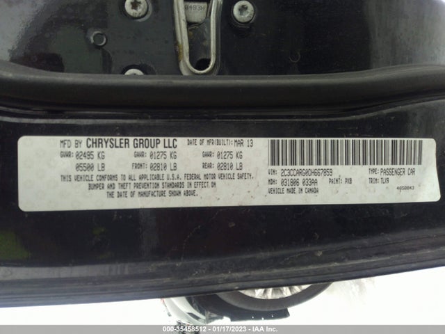 2013 CHRYSLER 300 VIN: 2C3CCARGODH667859