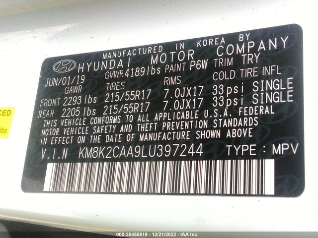 2020 Hyundai Kona, VIN: KM8K2CAA9LU397244