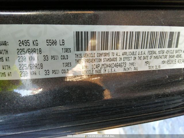 1C4PJMDX4KD464673 Jeep Cherokee Limited