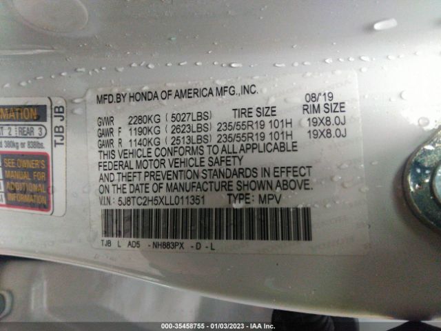 5J8TC2H5XLL011351 Acura Rdx W/technology Pkg