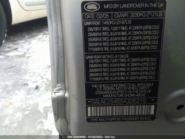 SALAE25465A326215 Land Rover LR3 SE