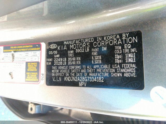 KNDJN2A28G7334182 KIA Soul Base