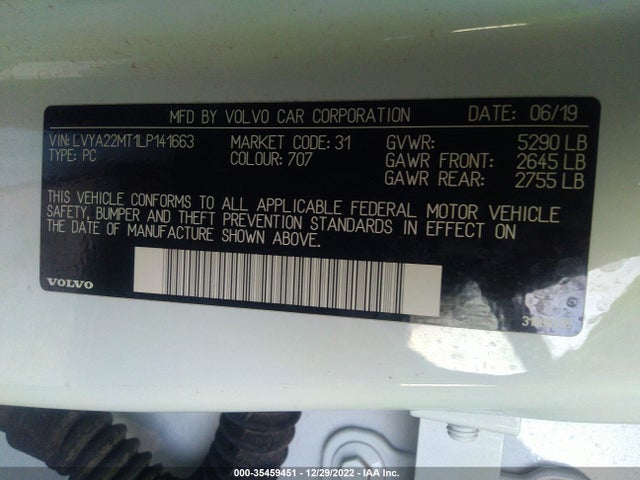 2020 Volvo S90, VIN: LVYA22MT1LP141663