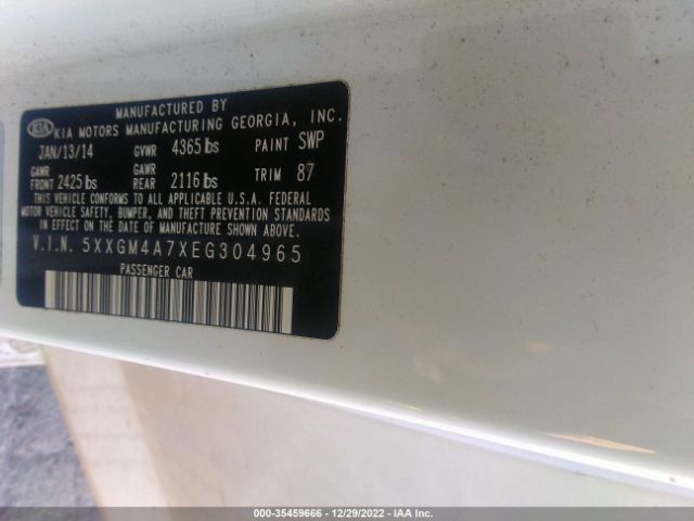 5XXGM4A7XEG304965 KIA Optima