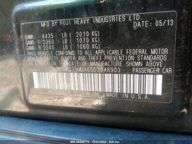 4S3BMBA65D3048903 Subaru Legacy 2.5i