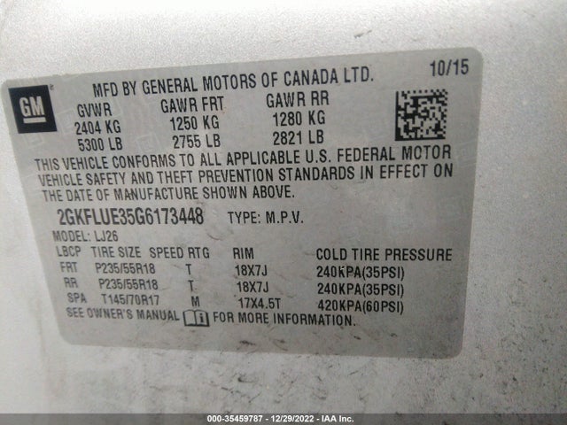 GMC Terrain Slt 2016 2GKFLUE35G6173448 Image 9