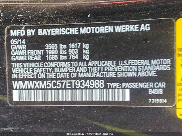 WMWXM5C57ET934988 Mini COOPER HARDTOP