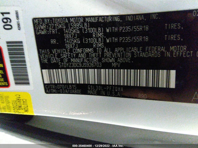 Toyota Sienna Xle Auto Access 2018 5TDYZ3DC9JS926703 Image 10