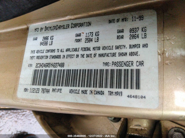 2C3HD46R5YH227488 Chrysler Concorde Lx