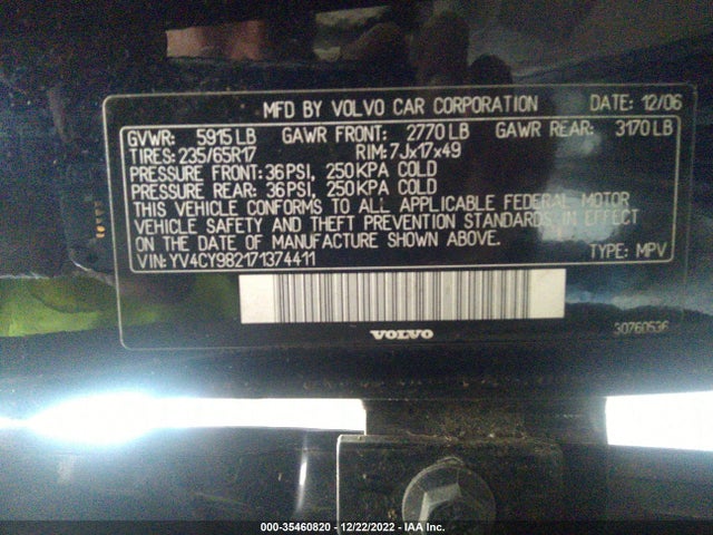Volvo Xc90 I6 2007 YV4CY982171374411 Image 10