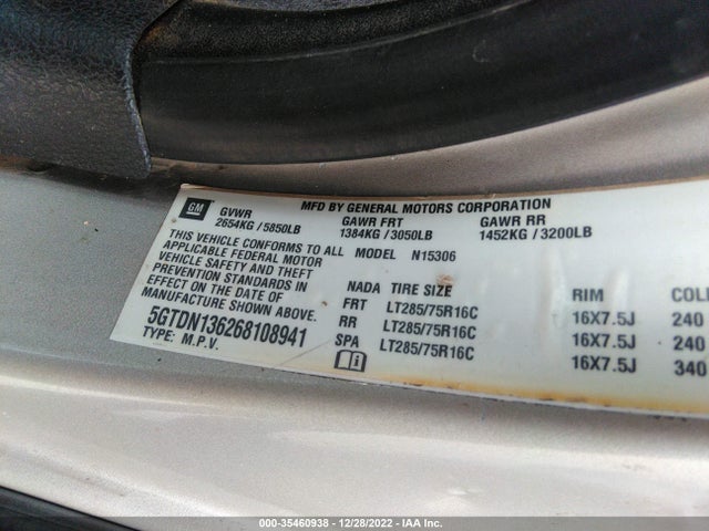 5GTDN136268108941 Hummer H3
