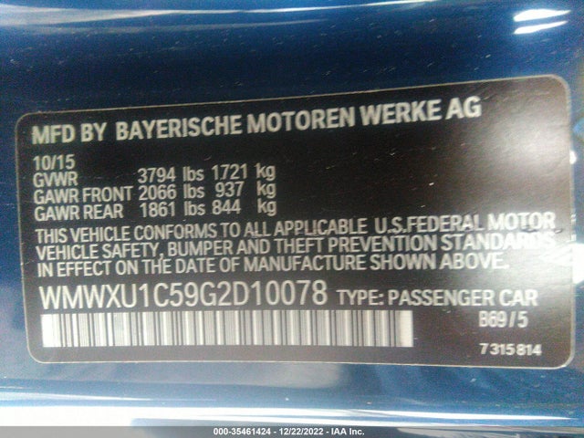 Mini COOPER HARDTOP 4 DOOR 2016 WMWXU1C59G2D10078 Image 9