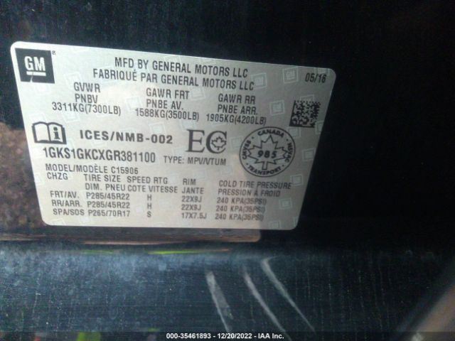 1GKS1GKCXGR381100 GMC Yukon Xl Slt