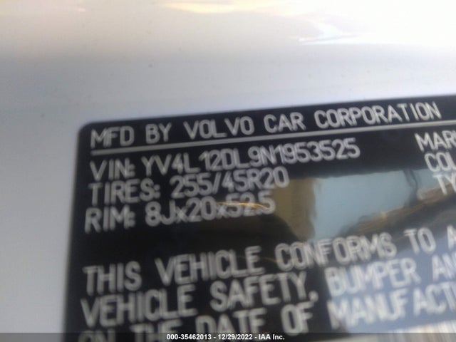 2022 Volvo XC60, VIN: YV4L12DL9N1953525