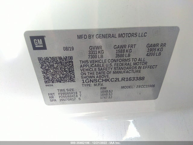 2020 Chevrolet Suburban, VIN: 1GNSCHKC2LR163388