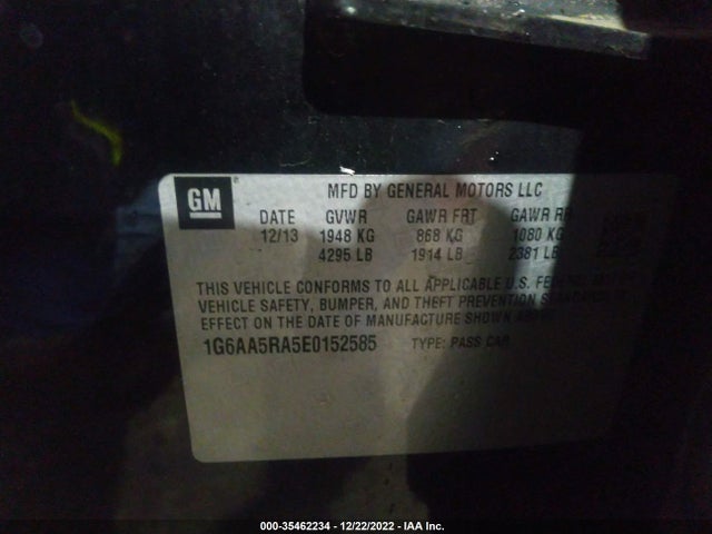Cadillac Ats Standard Rwd 2014 1G6AA5RA5E0152585 Image 9