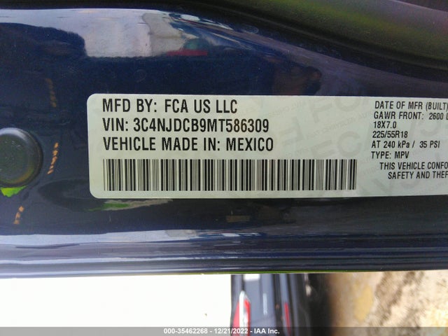 2021 Jeep Compass, VIN: 3C4NJDCB9MT586309