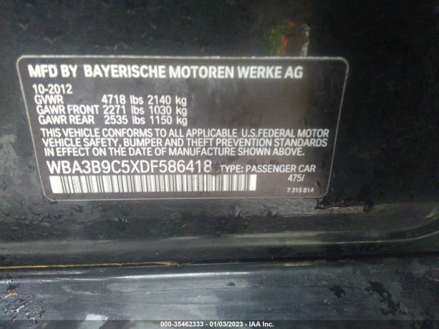 BMW 3 Series 335i Xdrive 2013 WBA3B9C5XDF586418 Image 10