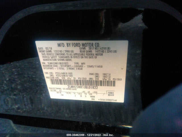 Lincoln MKT 2018 2LMHJ5NK1JBL01822 Image 10