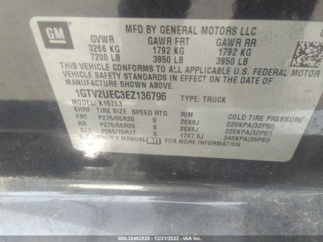 1GTV2UEC3EZ136796 GMC Sierra 1500 Sle
