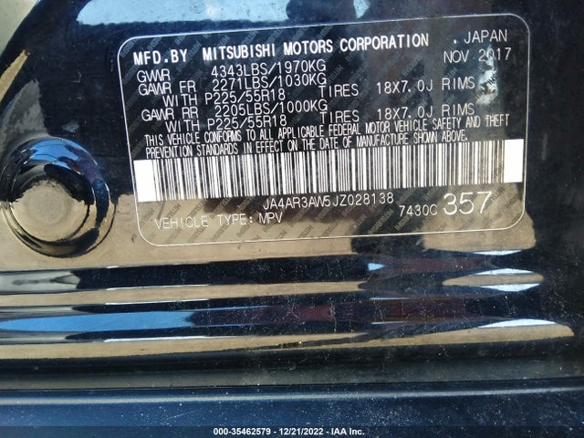 JA4AR3AW5JZ028138 Mitsubishi Outlander Sport Se 2.4