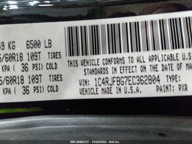1C4RJFBG7EC362804 Jeep Grand Cherokee Limited